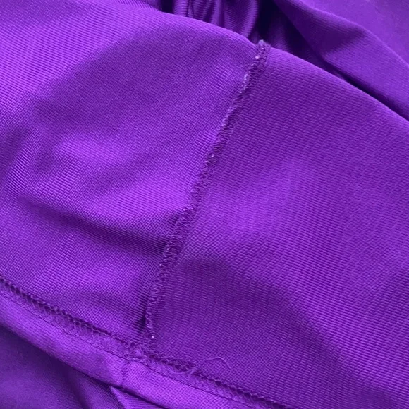 Vintage 70s 80s Vibrant Purple Long Sleeve Oversized Flowy Maxi Nightgown Dress - Picture 8 of 8